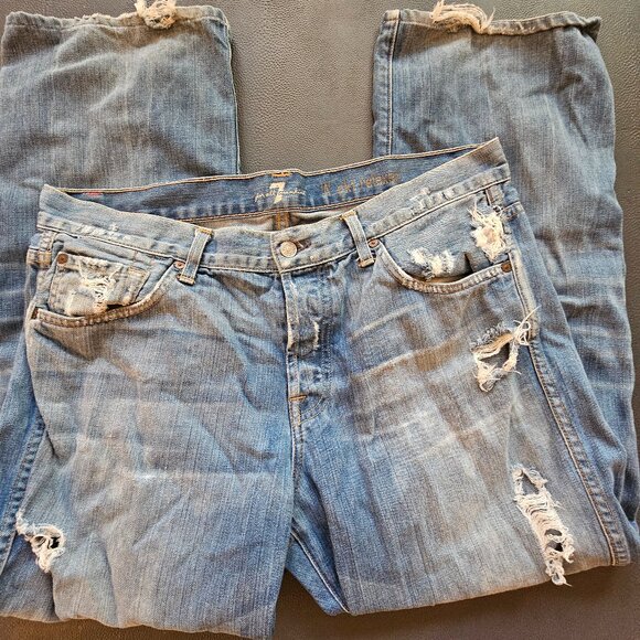 7 For All Mankind A Pocket Distressed Jeans - Picture 1 of 9